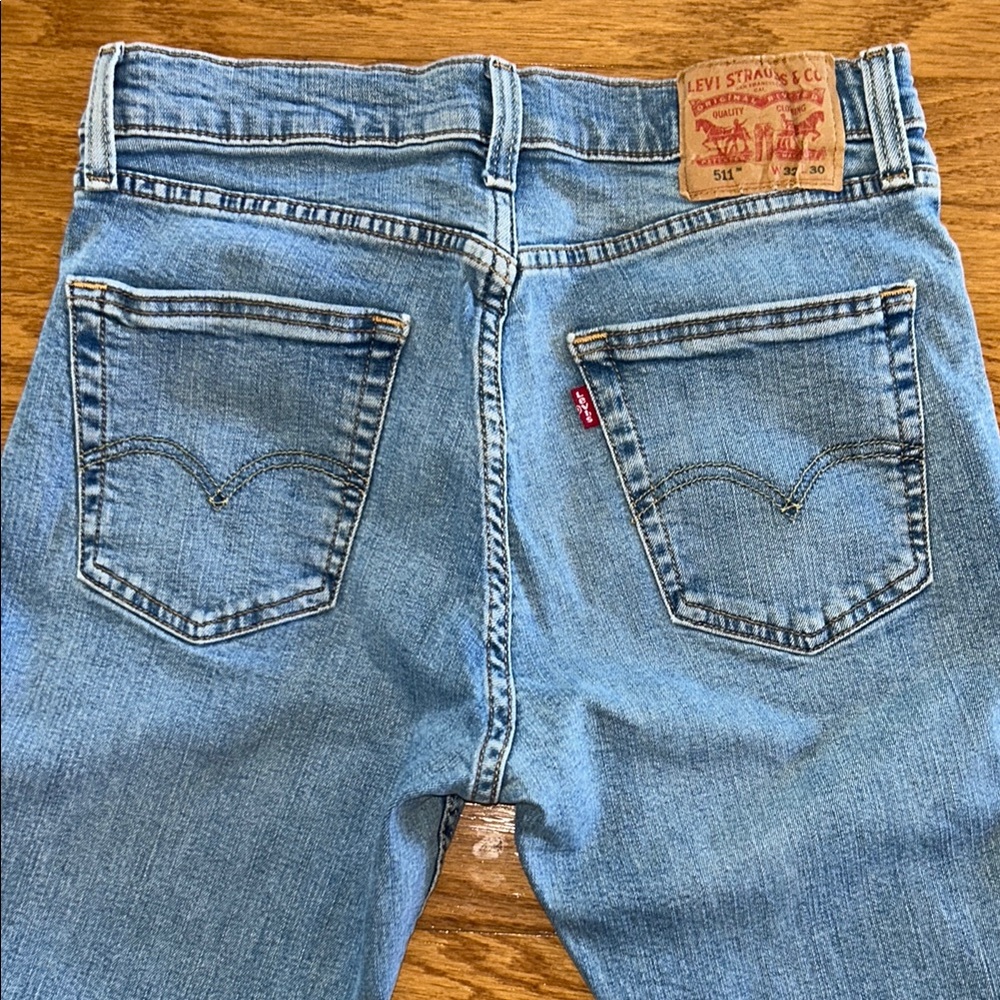 Levi's 511 Slim Fit Jeans Men's 32x30 Medium Wash Stretch Denim Blue - Picture 4 of 7